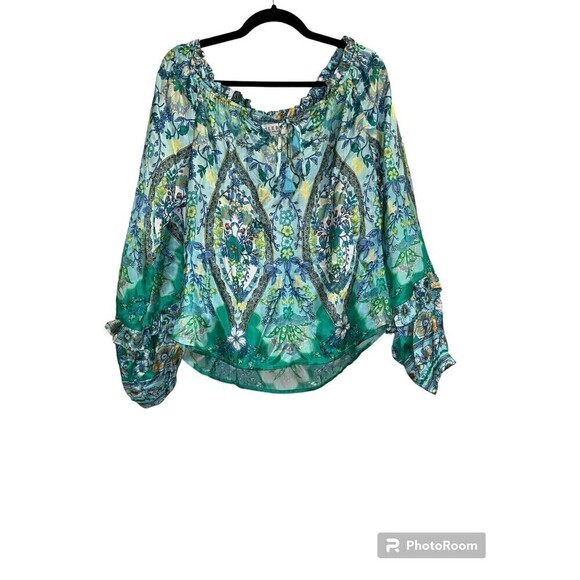 Hale Bob Off The Shoulder Top Blouse Size Medium Silk Blend‎ - Picture 1 of 8